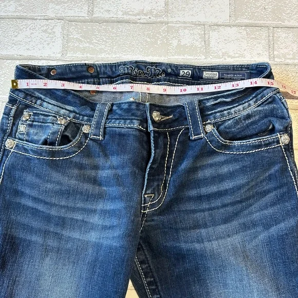 Miss Me Dark Blue Boot Cut Jeans with Embroidered Pocket - Picture 5 of 7